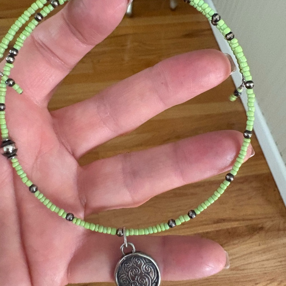 Silpada Lime Beaded Bracelet and choker Set with Silver Accents - Picture 3 of 3